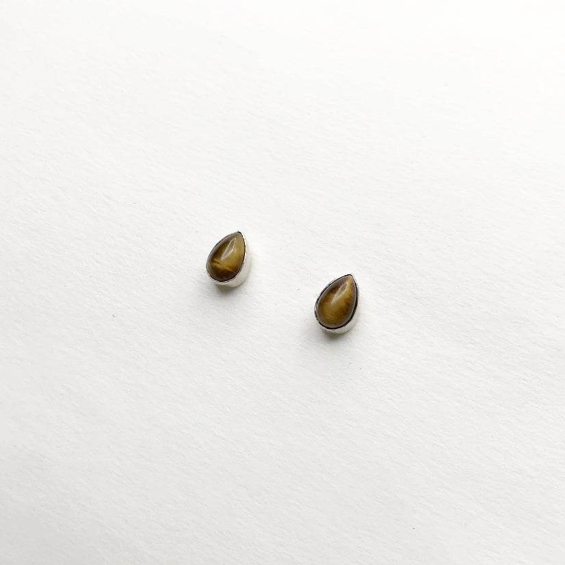 Tiger Eye Stud Earrings-Rocks and Gems Canada
