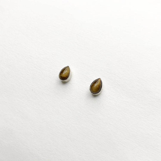 Tiger Eye Stud Earrings-Rocks and Gems Canada