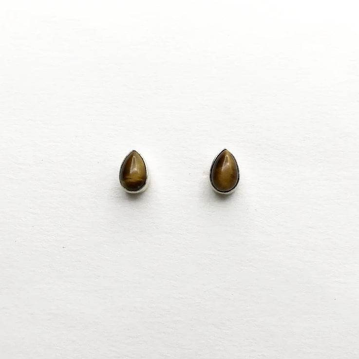 Tiger Eye Stud Earrings-Rocks and Gems Canada
