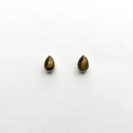 Tiger Eye Stud Earrings-Rocks and Gems Canada