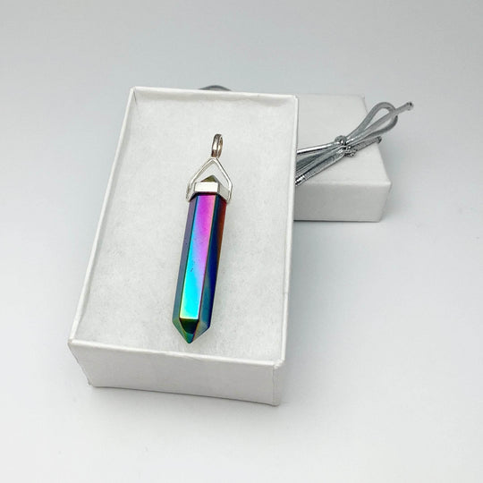 Titanium Quartz Double Terminated Point Pendant-Rocks and Gems Canada