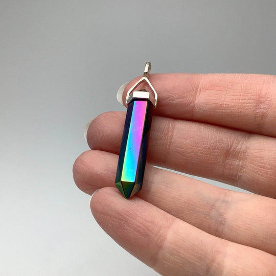 Titanium Quartz Double Terminated Point Pendant-Rocks and Gems Canada