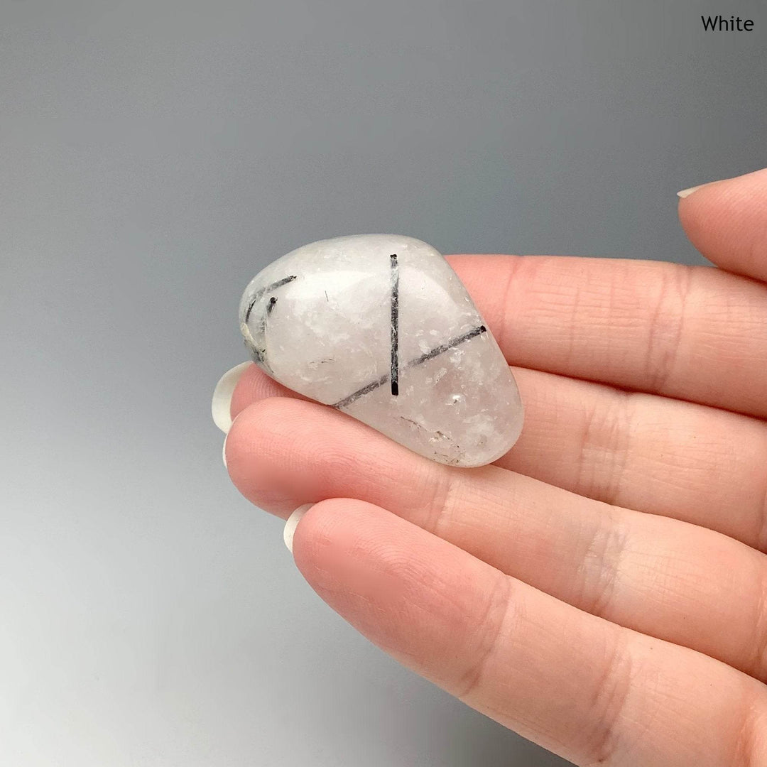 Tourmalated Quartz Tumble-Rocks and Gems Canada