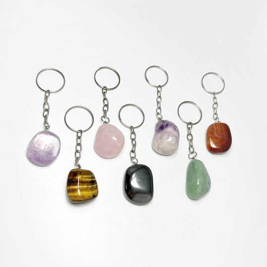 Tumbled Stone Keychain-Rocks and Gems Canada
