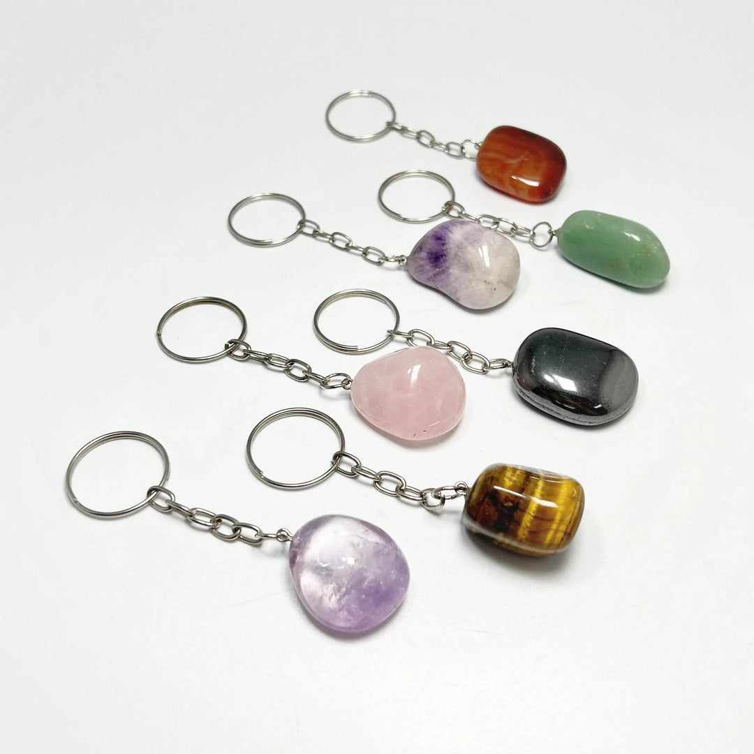 Tumbled Stone Keychain-Rocks and Gems Canada