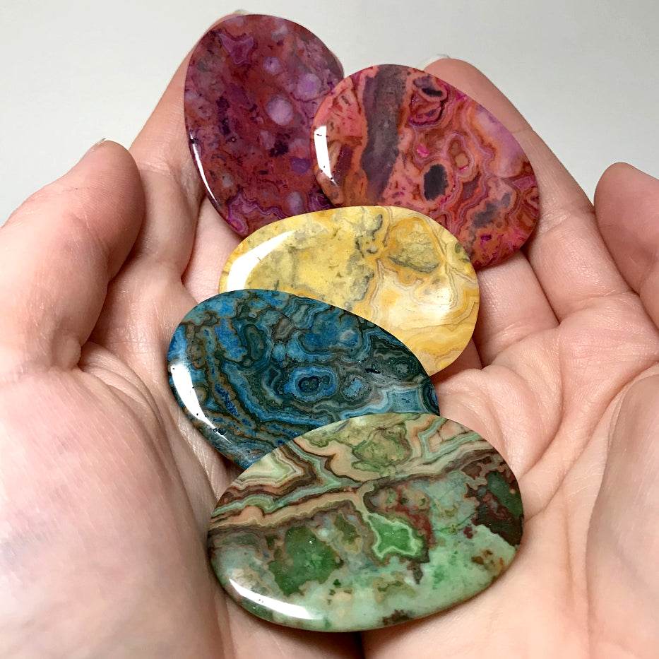 Worry Stone - Crazy Lace Agate-Rocks and Gems Canada