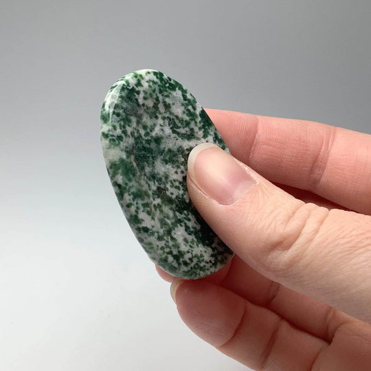 Worry Stone - Green Dot Jade-Rocks and Gems Canada