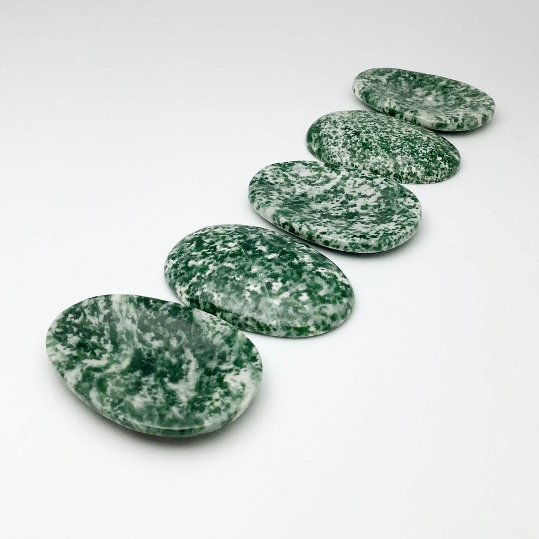 Worry Stone - Green Dot Jade-Rocks and Gems Canada