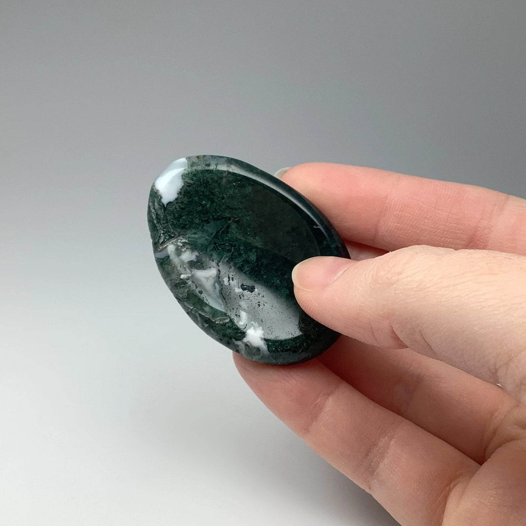 Worry Stone - Moss Agate-Rocks and Gems Canada