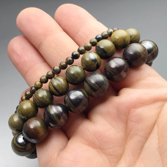 Yellow Gold Tiger Iron Beaded Bracelet-Rocks and Gems Canada