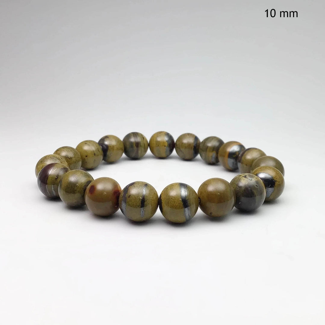 Yellow Gold Tiger Iron Beaded Bracelet-Rocks and Gems Canada