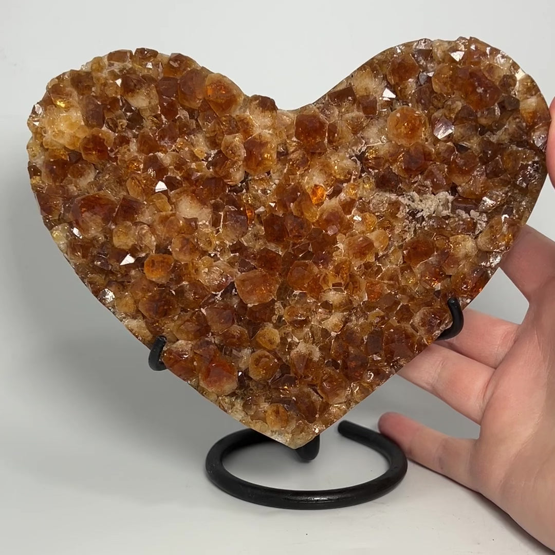 Citrine Druze Cluster Heart On Stand