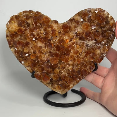 Citrine Druze Cluster Heart On Stand