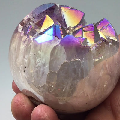 Rainbow Amethyst Geode Sphere