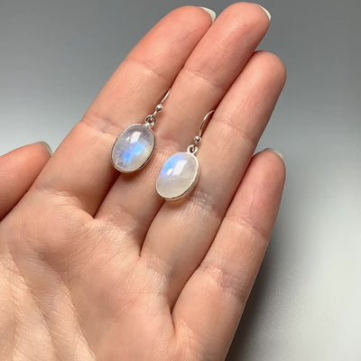 Rainbow Moonstone Dangle Earrings