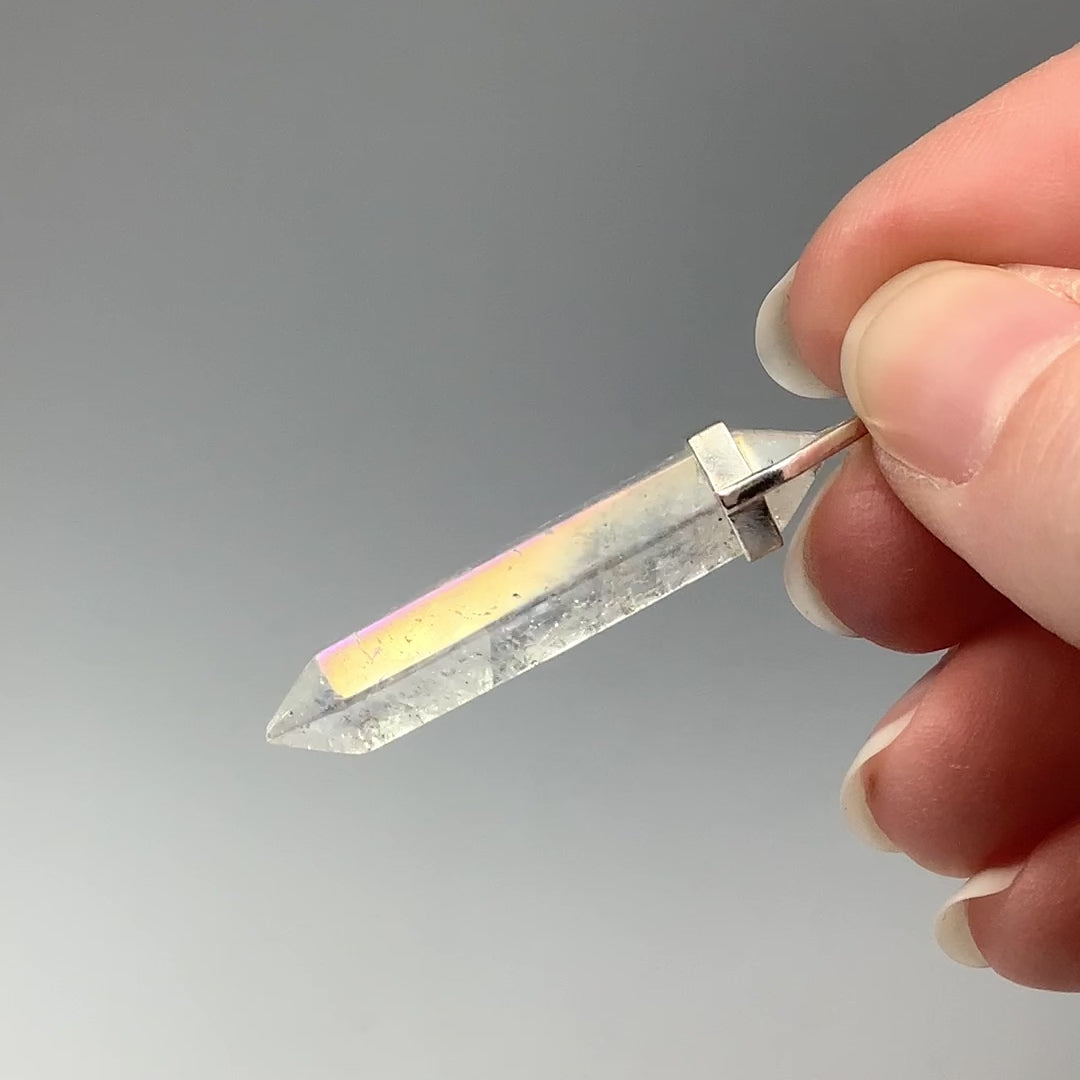 Opalescent Quartz Double Terminated Point Pendant