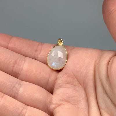 Rainbow Moonstone Gold Finish Pendant