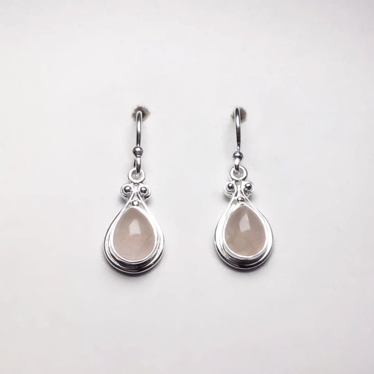 Rose Quartz Dangle Earrings - Rocks and Gems Canada