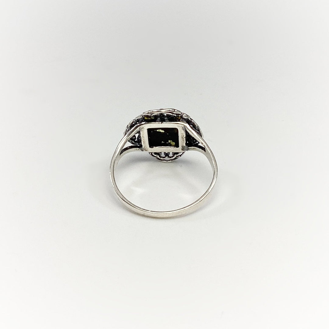 Green Amber Ring