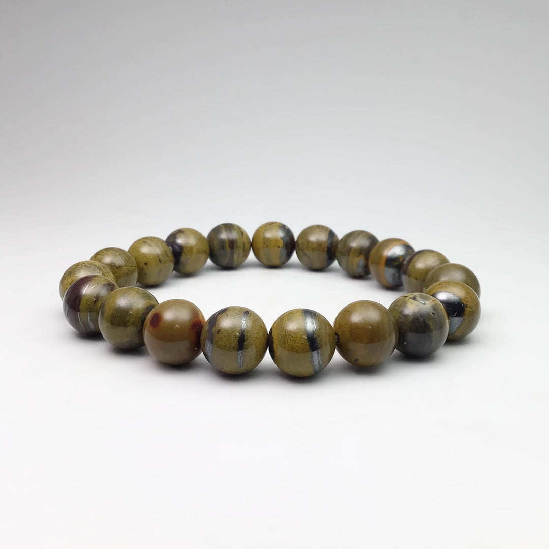 Yellow Gold Tiger Iron Beaded Bracelet - Rocks and Gems Canada