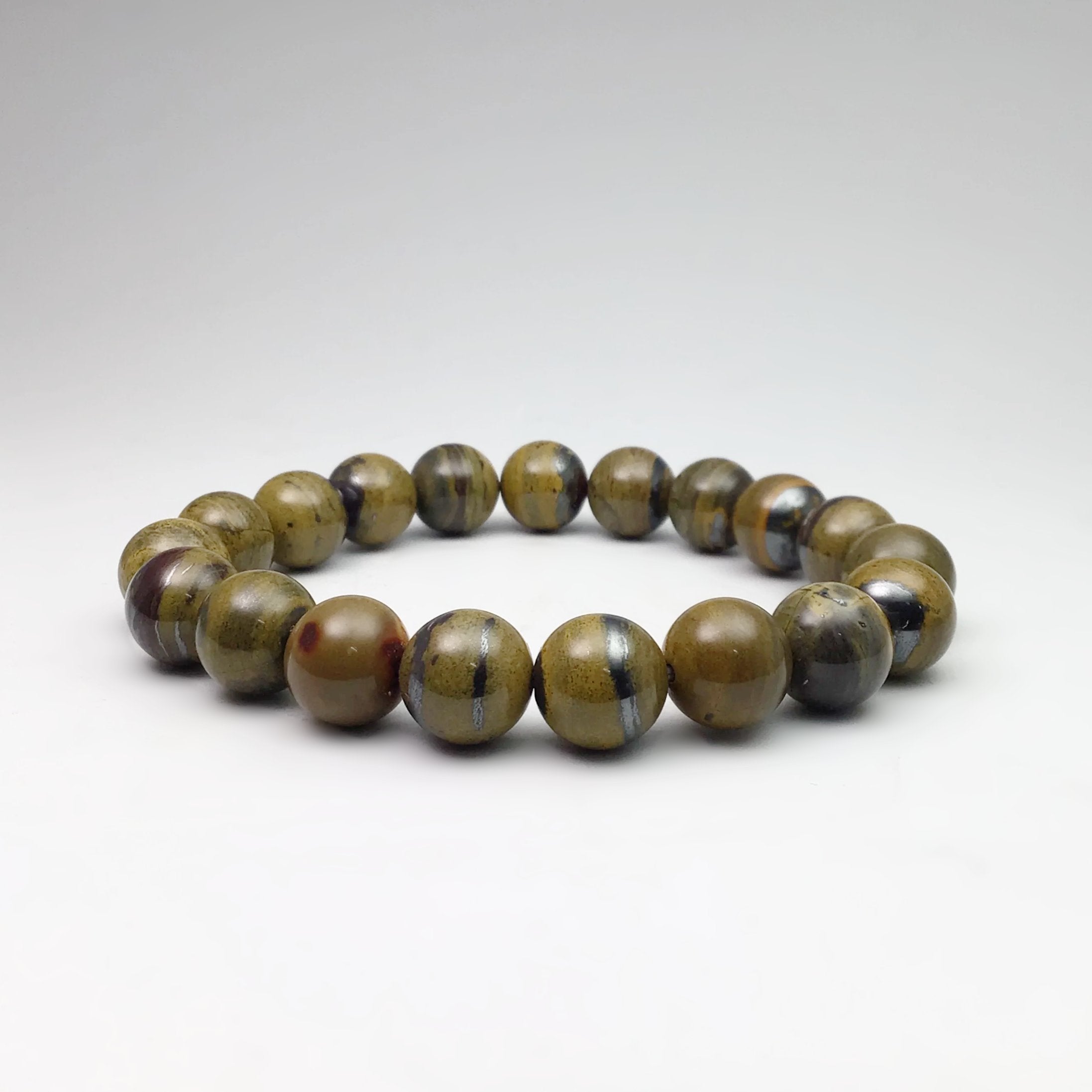 Yellow Gold Tiger Iron Beaded Bracelet - Rocks and Gems Canada