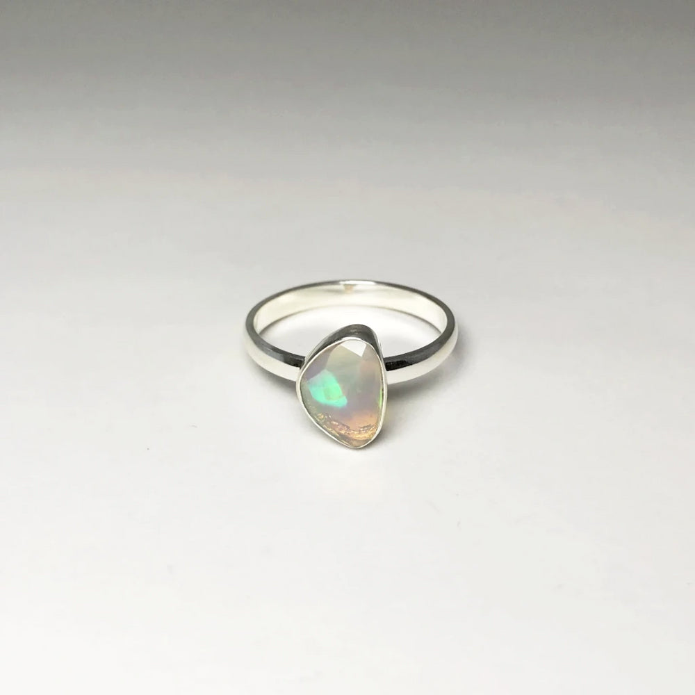 Faceted Ethiopian Fire Opal Ring - Rocks and Gems Canada