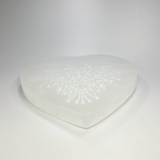 Selenite Lotus Heart Charging Plate - Rocks and Gems Canada