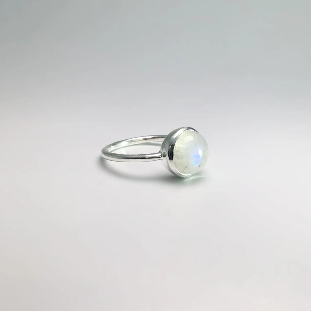 Rainbow Moonstone Ring - Rocks and Gems Canada