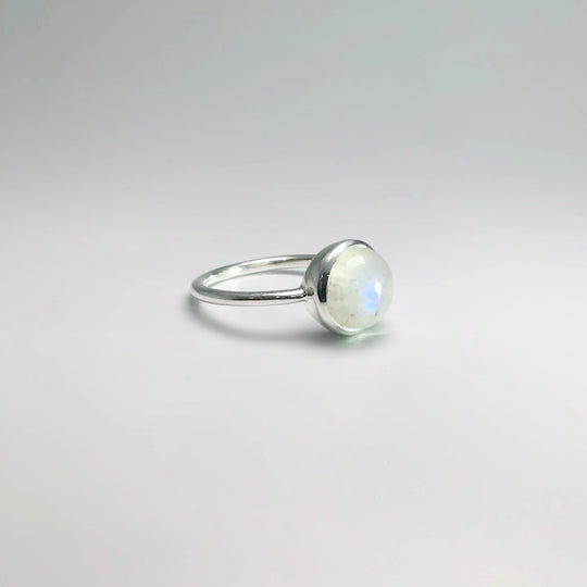 Rainbow Moonstone Ring - Rocks and Gems Canada