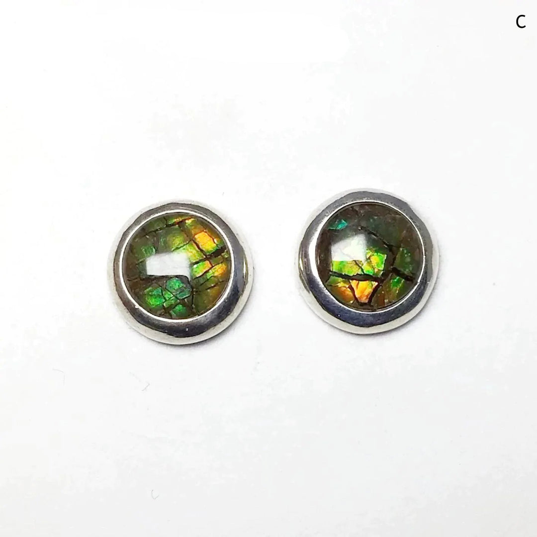 Alberta Ammolite Stud Earrings - Rocks and Gems Canada