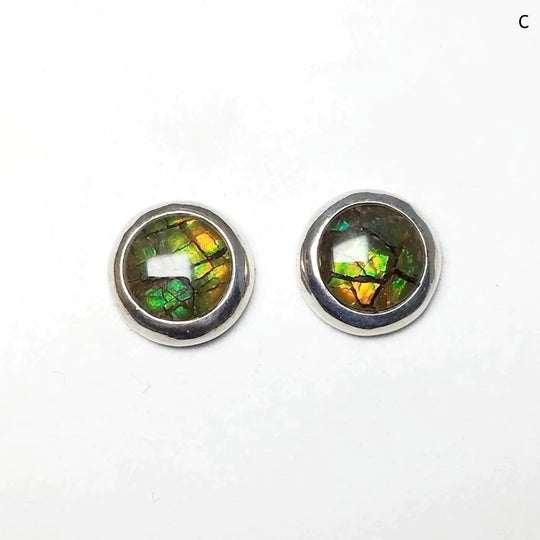 Alberta Ammolite Stud Earrings - Rocks and Gems Canada