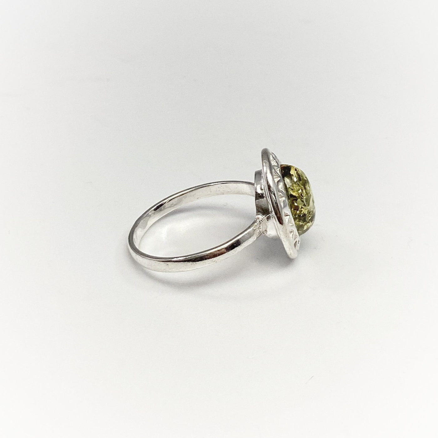 Green Amber Ring