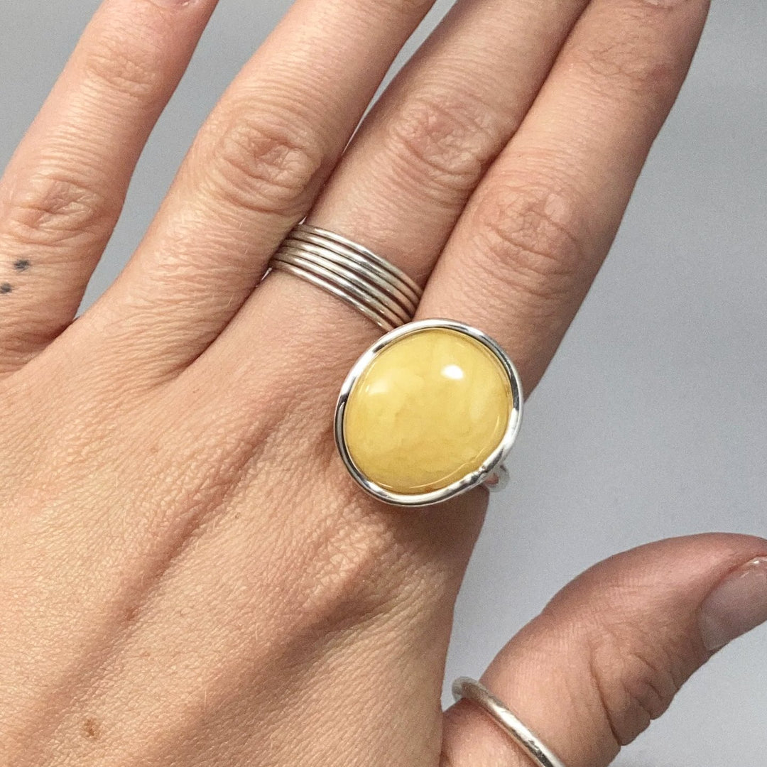 Butterscotch Amber Ring - Rocks and Gems Canada
