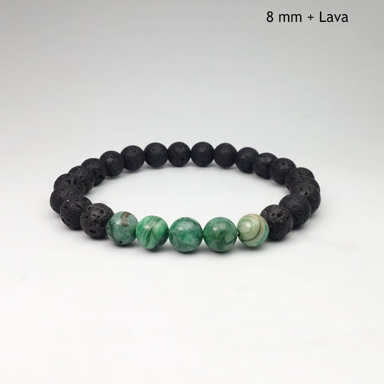 Green Crazy Lace Agate Beaded Bracelet - Rocks and Gems Canada