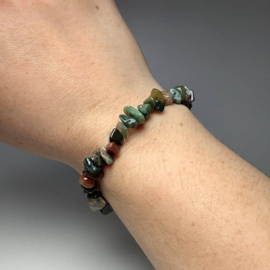 Indian Agate Chip Beaded Bracelet - Rocks and Gems Canada