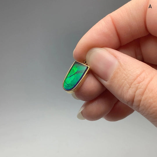 Alberta Ammolite 14K Gold Pendant - Rocks and Gems Canada
