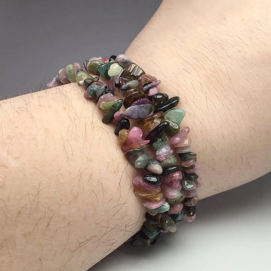 Mixed Tourmaline Chip Beaded Bracelet - Rocks and Gems Canada