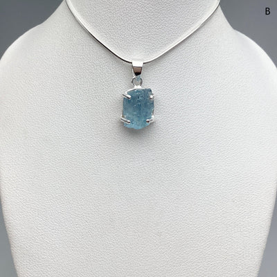 Raw Aquamarine Pendant at $125