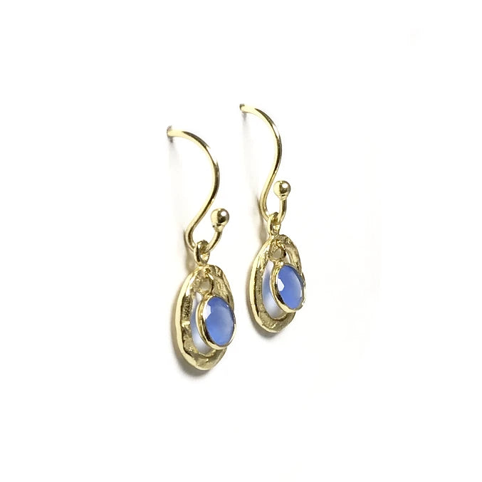 Blue Chalcedony Dangle Earrings