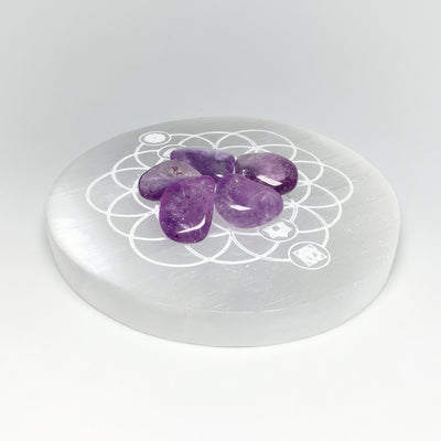 Selenite Round Chakra Charging Plate