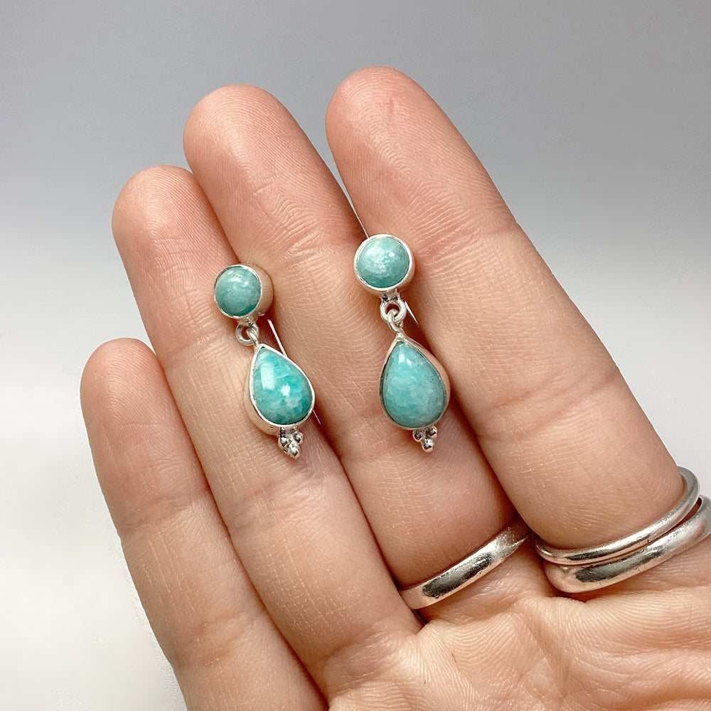 Amazonite Stud Earrings - Rocks and Gems Canada