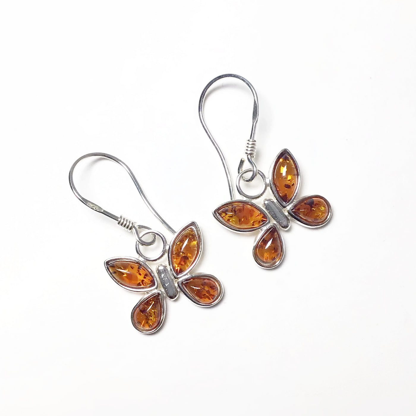 Cognac Amber Dangle Earrings