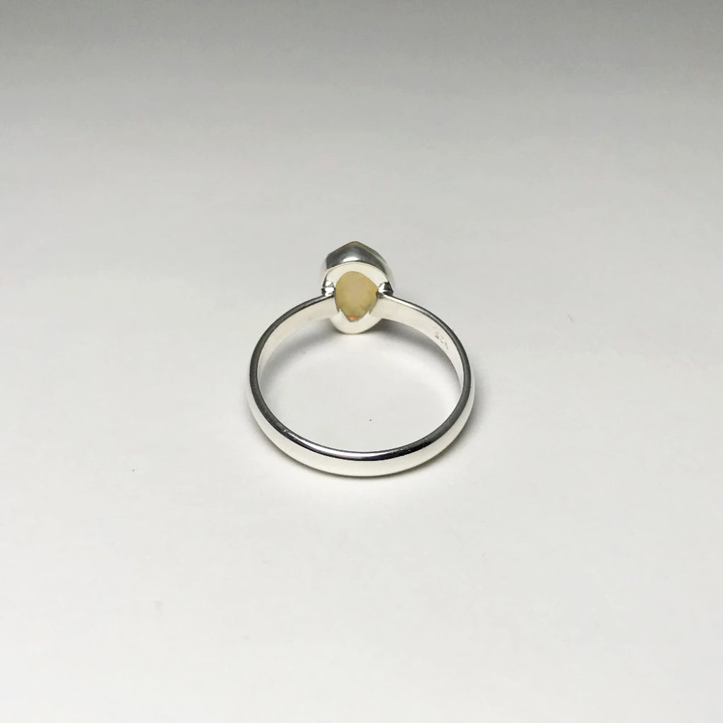 Faceted Ethiopian Fire Opal Ring - Rocks and Gems Canada