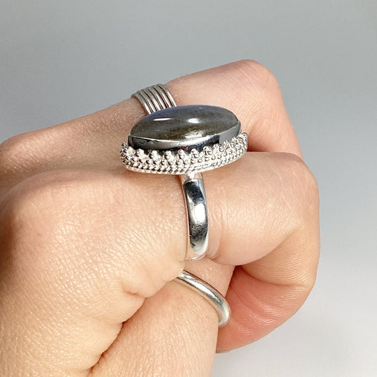 Labradorite Marquise Cut Ring - Rocks and Gems Canada
