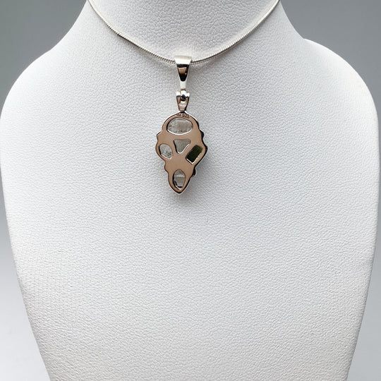 Moldavite and Herkimer Diamond Pendant - Rocks and Gems Canada
