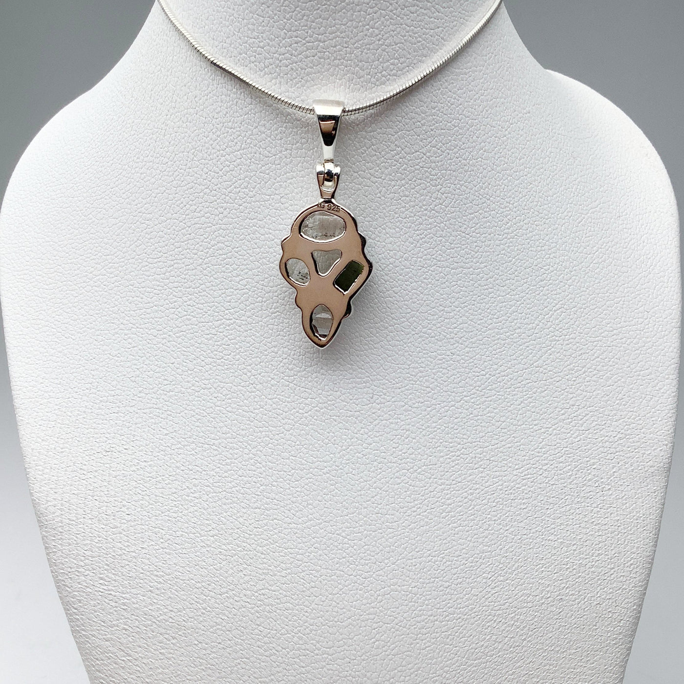 Moldavite and Herkimer Diamond Pendant
