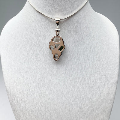 Moldavite and Herkimer Diamond Pendant