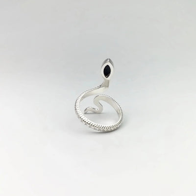 Black Onyx Snake Ring