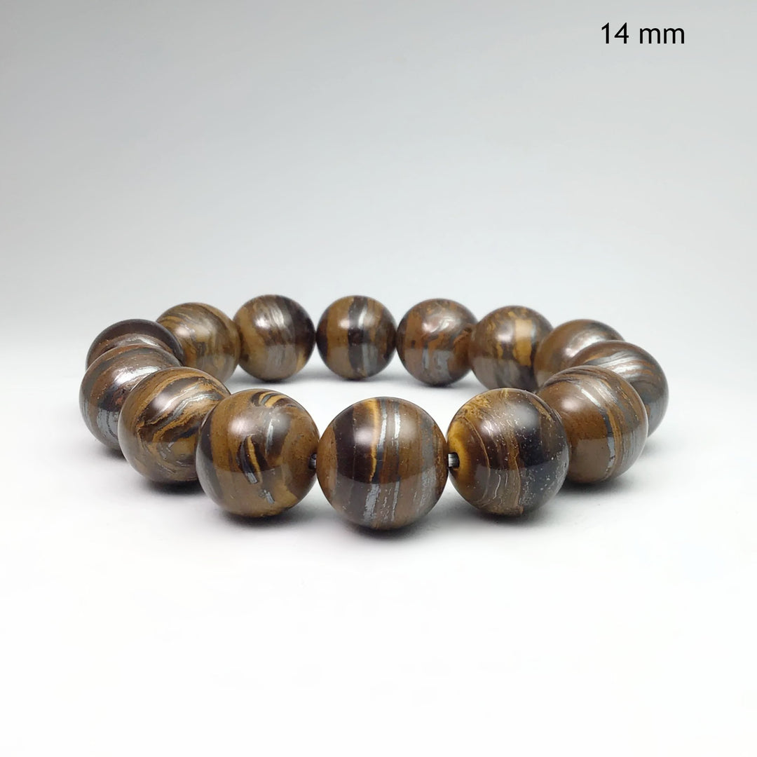 Brown Gold Tiger Iron Beaded Bracelet - Rocks and Gems Canada