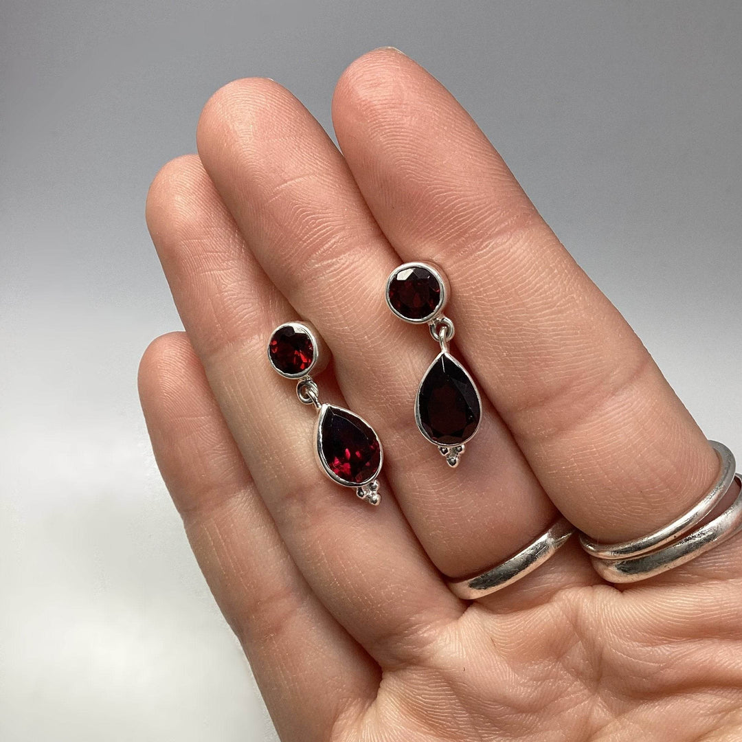 Garnet Stud Earrings - Rocks and Gems Canada